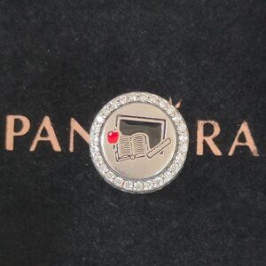 Pandora Teacher Textbook and Chalkboard Exclusive Bead Charm S925 Silver